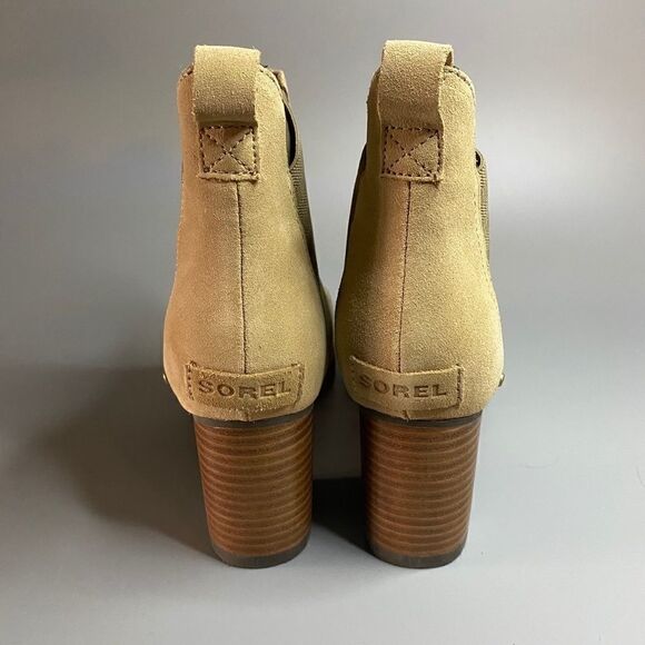 Sorel Addington Chelsea Block Heel Ankle Boots Sandy Tan Kettle 9.5 - Picture 4 of 6